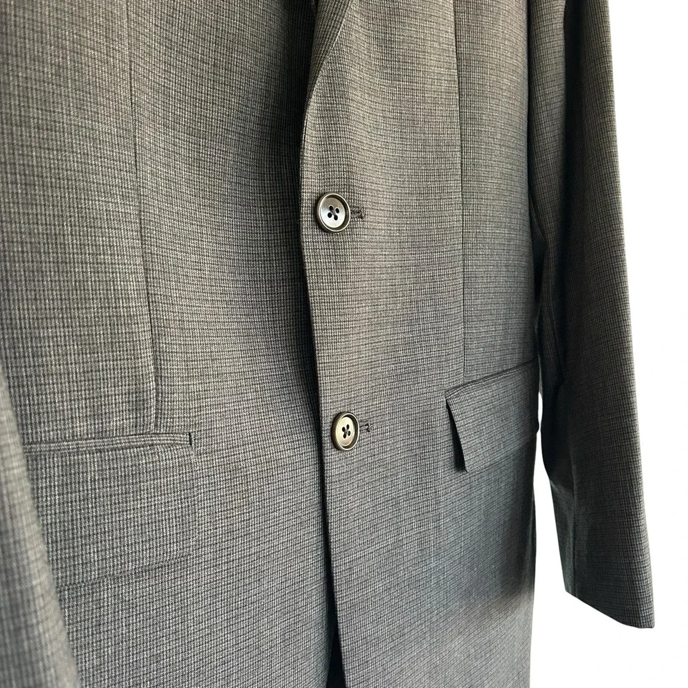 John Varvatos 38R Slim Fit Charcoal Gray Micro Weave Wool Blazer Sport Coat